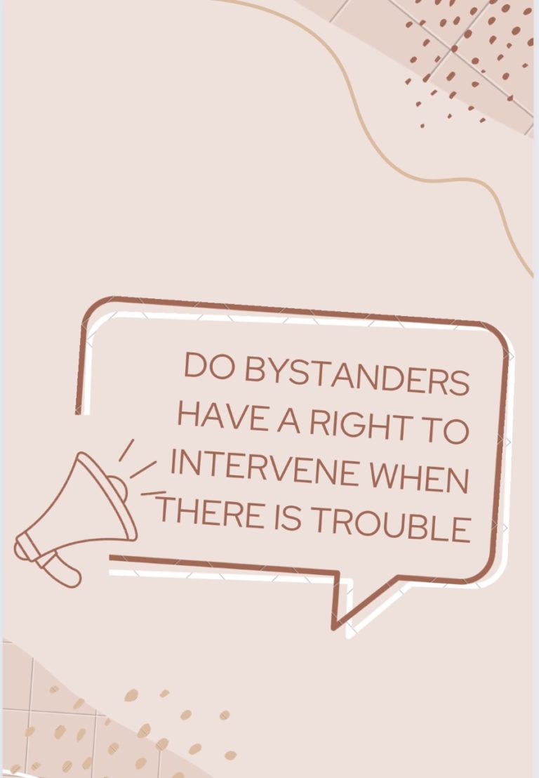 Do bystanders have a right to intervene when there is trouble?