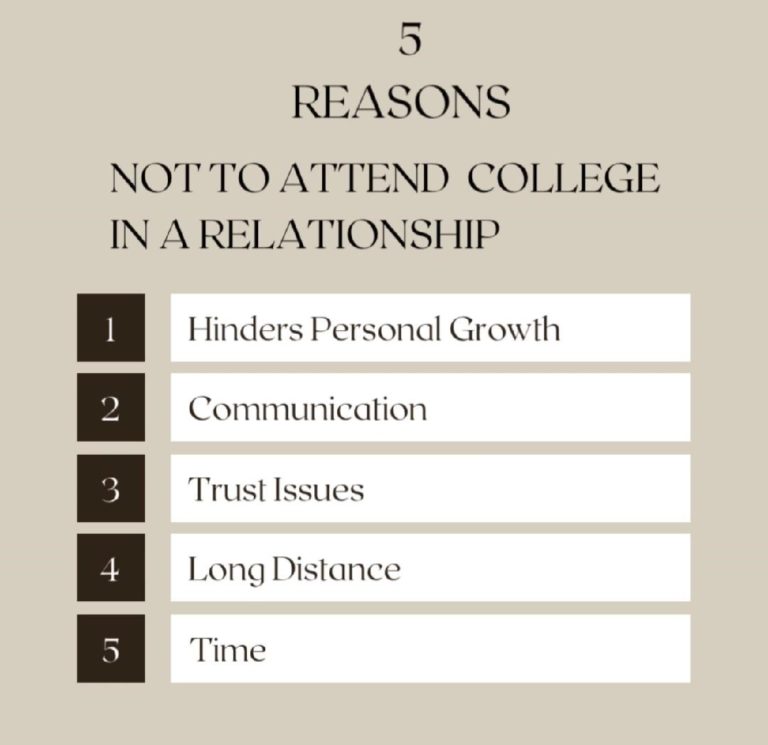 5 reasons not to attend college while already involved a relationship