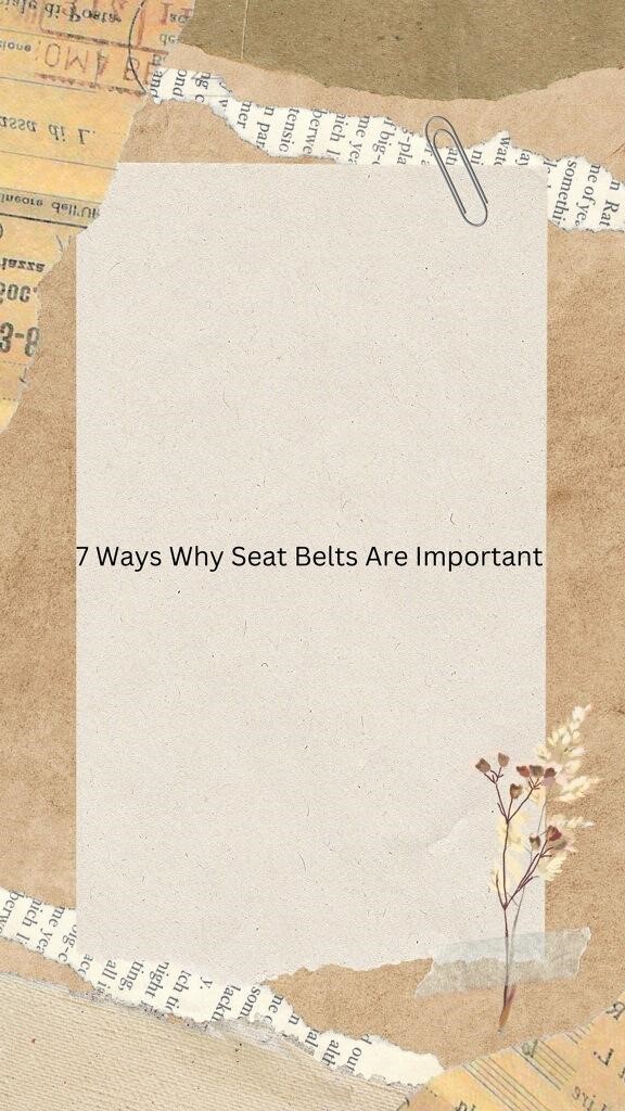 7 Ways Why Seat Belts Are Important