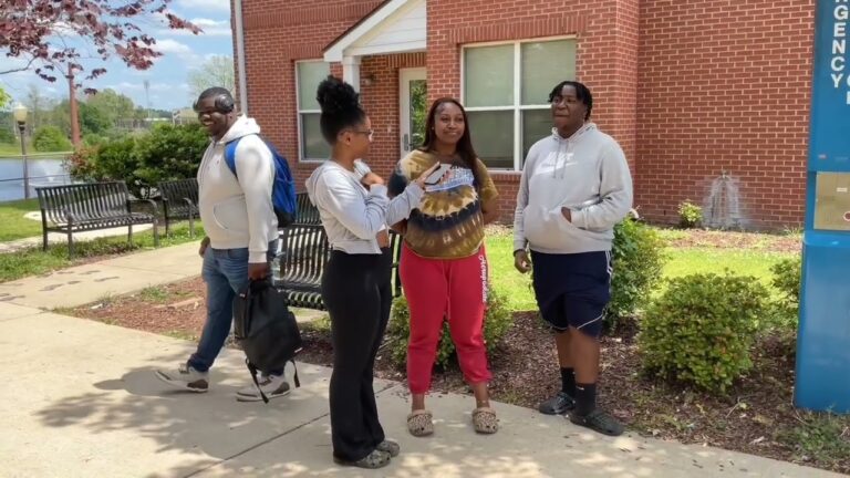 India Stenson doing her show ‘Stump the Student’ on the campus of Alcorn State University (S1 E4)