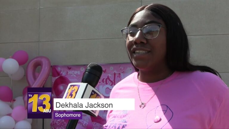 Sydney Johnson reporting for ASU TV-13 / Pink Out